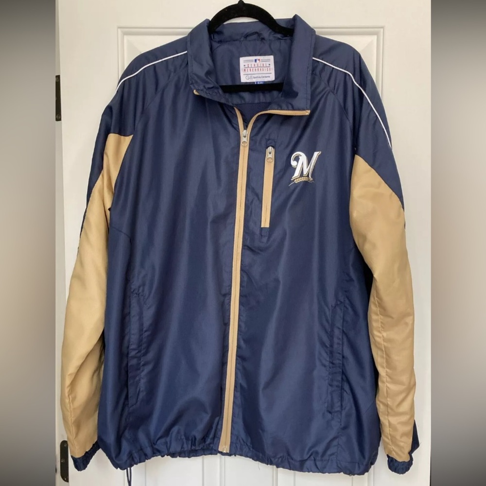 Milwaukee Brewers Men’s XL Full Zip Windbreaker Jacket